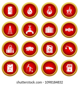 Oil industry icons set. Simple illustration of 16 oil industry vector icons for web