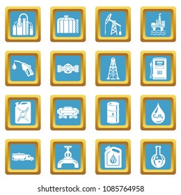 Oil industry icons set vector sapphirine square isolated on white background 