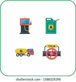 Oil industry icons set Vector