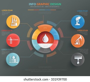 Oil industry info graphic design, clean vector