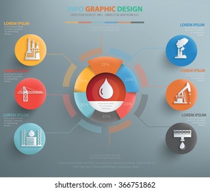 
Oil industry info graphic design, clean vector