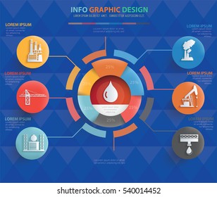 
Oil industry info graphic design on clean background,vector