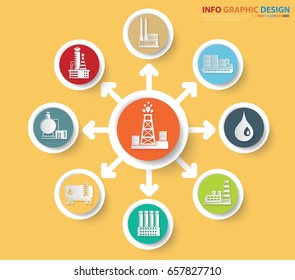 Oil industry info graphic design,clean vector