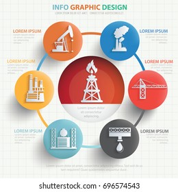 Oil industry info graphic design,vector