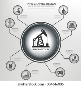 Oil industry info graphics design, clean vector