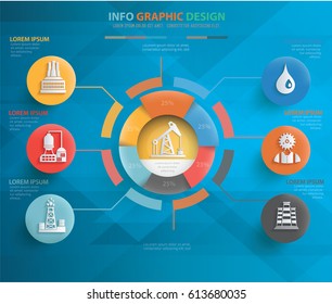 Oil industry info graphics design,clean vector
