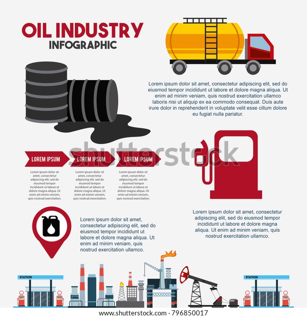 oil industry infographic barrel fuel gas\
station transport