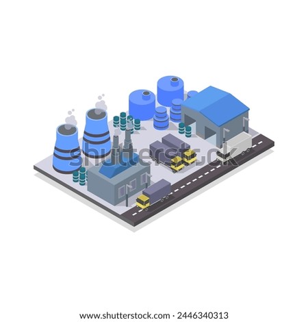 Oil industry isometric illustrated in vector