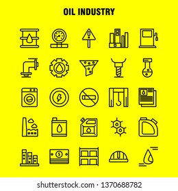 Oil Industry Line Icon Pack For Designers And Developers. Icons Of Weight, Scale, Weighting, Dock, Factory, Industry, Lifter, Production, Vector