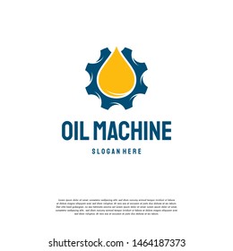 Oil Industry Logo Designs Concept Vector, Oil Gear Machine Logo Template Symbol