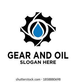 Oil Industry logo designs concept vector, Oil Gear Machine logo template symbol