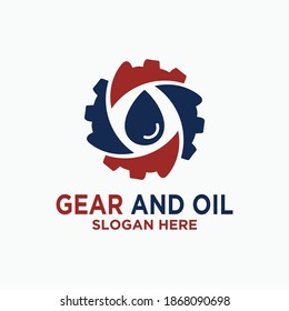 Oil Industry Logo Designs Concept Vector, Oil Gear Machine Logo Template Symbol