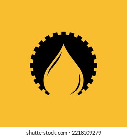 Oil Industry Logo Designs Concept Vector, Oil Gear Machine Logo Template Symbol