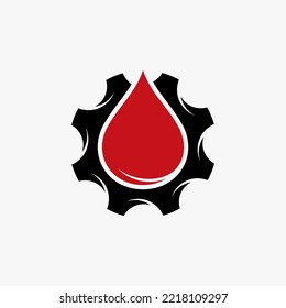 Oil Industry Logo Designs Concept Vector, Oil Gear Machine Logo Template Symbol