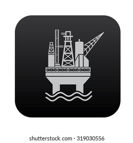 Oil industry on black button blackboard,vector