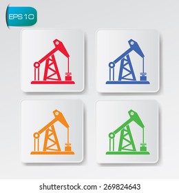 Oil industry on button background,clean vector