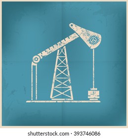 Oil industry on old background,grunge vector