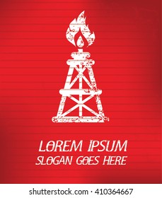 Oil industry on red background,poster grunge design