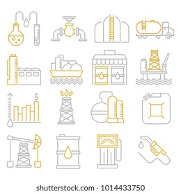 Oil industry outline icons