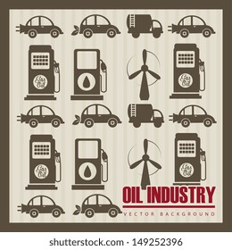 oil industry over beige background vector illustration 