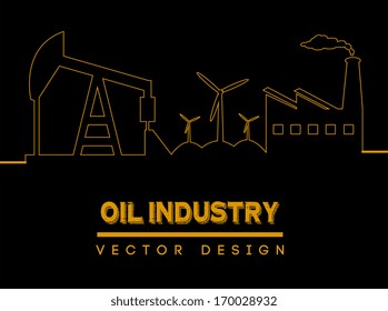 oil industry over black background vector illustration