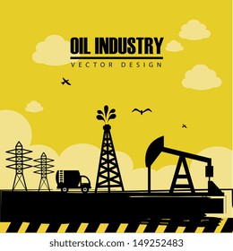 oil industry over landscape background vector illustration 