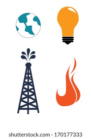 oil industry over white   background vector illustration