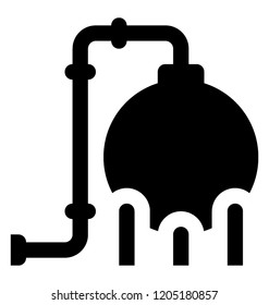 
An oil industry with oil refinery process 
