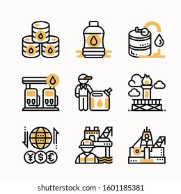 Oil Industry Set of Color vector icons