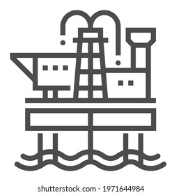 Oil industry, square line vector icon.