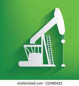 Oil industry symbol on green background,clean vector