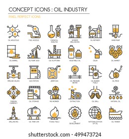 Oil Industry , thin line icons set , Pixel Perfect Icons