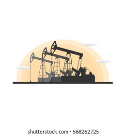 Oil industry. Tower oil exploration Vector flat illustration