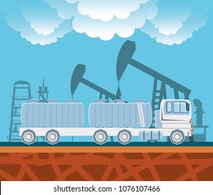 oil industry with transport truck