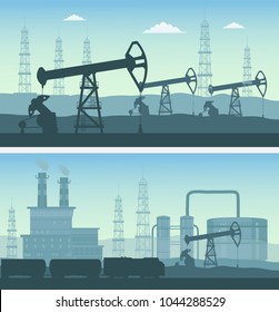 Oil industry transportation horizontal banners