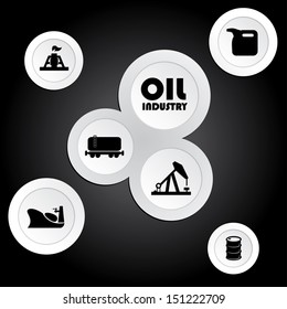 Oil industry vector background and symbols.