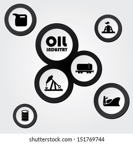 Oil industry vector background and symbols.