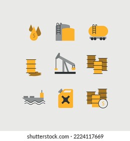 oil industry vector icon set petrol gas oil finance icon