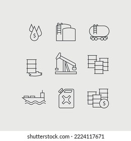 oil industry vector icon set petrol gas oil finance icon