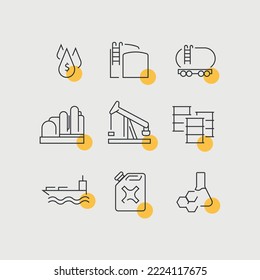 oil industry vector icon set petrol gas oil finance icon