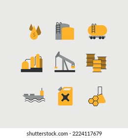 oil industry vector icon set petrol gas oil finance icon