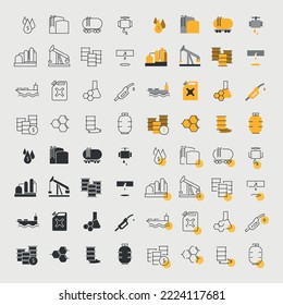 oil industry vector icon set petrol gas oil finance icon