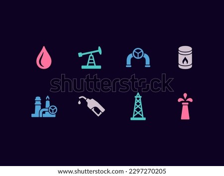 Oil industry vector icon set
