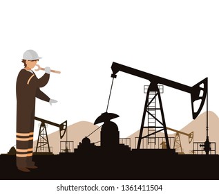 oil industry worker with tools avatar character