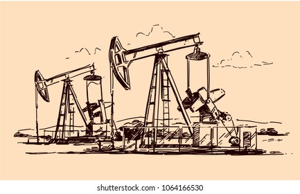 Oil Jack Pump Sketch