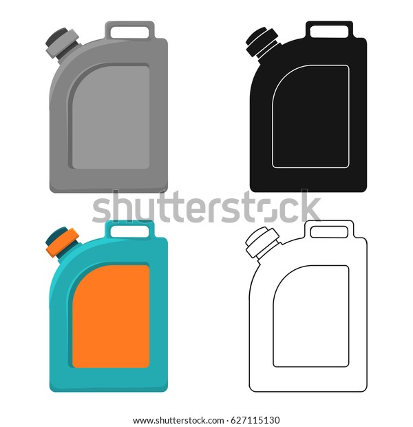 Oil jerrycan icon in cartoon style isolated on white\
background. 