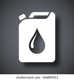 Oil jerrycan icon, vector