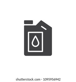 Oil jerrycan vector icon. filled flat sign for mobile concept and web design. Gasoline canister simple solid icon. Symbol, logo illustration. Pixel perfect vector graphics