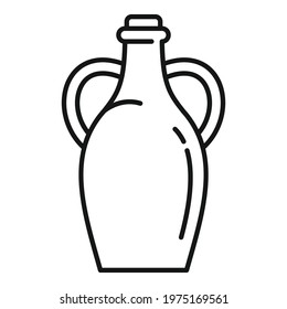 Oil jug icon. Outline oil jug vector icon for web design isolated on white background