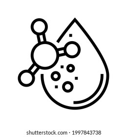 oil keratin drop line icon vector. oil keratin drop sign. isolated contour symbol black illustration